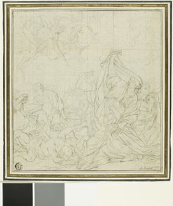 Dzieci Niobe, zabite przez Apolla i Artemiusza autorstwa Bernard Picart
