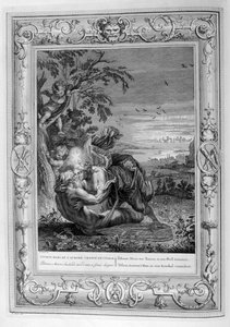 Titonus, mąż zorzy, zamieniony w pasikonika, 1733 autorstwa Bernard Picart