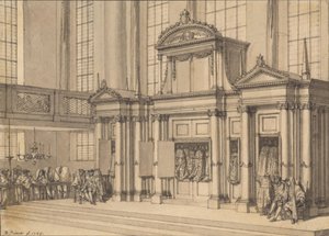 Radość Prawa w portugalskiej synagodze w Amsterdamie autorstwa Bernard Picart