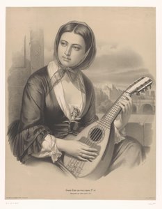 Kobieta grająca na mandolinie Duże opracowania w dwóch rodzajach kredy (tytuł serii) Grande etude aux deux kredki (tytuł serii na obiekcie)