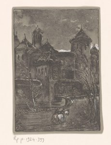 Zamek z dwoma jeźdźcami autorstwa Bernard Willem Wierink