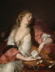 Pani czytająca listy Heloizy i Abelarda, c. 1780. autorstwa Bernard d