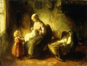 Mały Pomocnik Mamy (olej na płótnie)