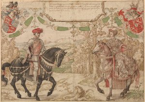 Hrabia Jan Johann IV z Nassau i jego żona Maria, hrabina Loon i Heinsberg, ok. 1530 autorstwa Bernard van Orley