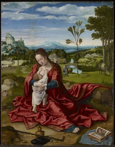 Spoczywaj w locie do Egiptu, ok. 1518 (olej i zaprawa na panelu) autorstwa Bernard van Orley