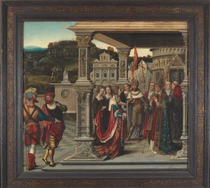 Święta Helena przed Papieżem w Rzymie, ok. 1510-1520. autorstwa Bernard van Orley