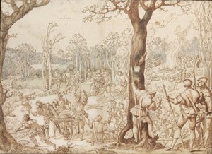 Dzielenie się grą, 1525-1535 autorstwa Bernard van Orley