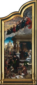 Sąd Ostateczny i siedem aktów miłosierdzia (olej na desce) autorstwa Bernard van Orley