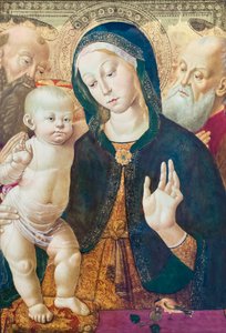 A Virgem e o Menino com Dois Santos, c.1500 (óleo sobre painel)polonês