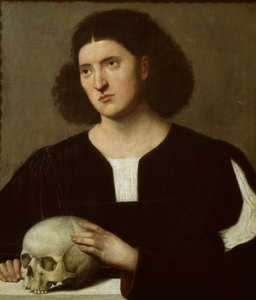 Portret młodego mężczyzny z czaszką, c1510-1515
