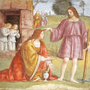 Włochy, Mediolan, kościół św. Maurycego al Monastero Maggiore, Chrystus zmartwychwstały ukazujący się Marii Magdalenie autorstwa Bernardino Luini