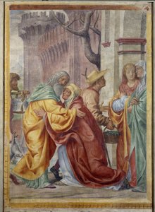Spotkanie św. Anny i św. Joachima przy złotych drzwiach autorstwa Bernardino Luini
