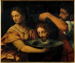 Salome otrzymuje głowę świętego Jana Chrzciciela (obraz na płótnie) autorstwa Bernardino Luini