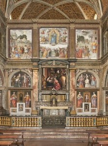 Widok na freski z Adoracją Trzech Króli autorstwa Bernardino Luini