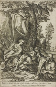 Odpocznij w locie do Egiptu autorstwa Bernardino Passeri