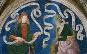 Le profete Aggee et la sibylle de Cumes - Prorok Aggeusza i Sybilla Kumejska, autorstwa Pinturicchio, Bernardino, Warsztat z (1454-1513). Fresk