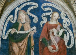 Le profete Baruch et la sibylle samienne - Prorok Baruch i Sybilla Samańska, autorstwa Pinturicchio, Bernardino, Warsztat (1454-1513). Fresk