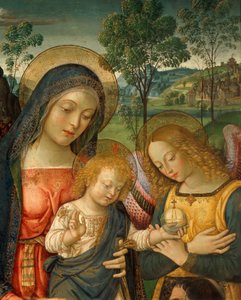 Fragment górnej części Matki Bożej Pokoju autorstwa Bernardino Pinturicchio (ok. 1452-1513), olej na desce