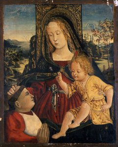 Madonna z Dzieciątkiem z kardynałem jako dobroczyńcą, ok. 1500 (tempera na drewnie topoli)