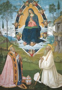 Madonna z Grzegorzem Wielkim i św. Benedyktem autorstwa Bernardino di Betto Pinturicchio