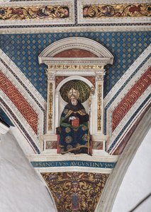 Św. Augustyn z Hippony, fragment Doktorów Kościoła (fresk) autorstwa Bernardino di Betto Pinturicchio