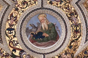 Św. Jan Ewangelista, fragment Czterech Ewangelistów (fresk) autorstwa Bernardino di Betto Pinturicchio