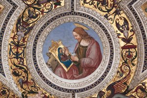Św. Łukasz, fragment Czterech ewangelistów (fresk) autorstwa Bernardino di Betto Pinturicchio