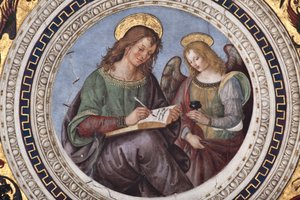 Św. Mateusz, fragment Czterech ewangelistów (fresk) autorstwa Bernardino di Betto Pinturicchio
