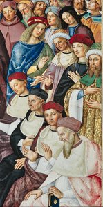 Biblioteka Piccolomini, ściana południowo-wschodnia: „Eneasz Sylwiusz otrzymuje kapelusz kardynała od papieża Kaliksta III, 17 grudnia autorstwa Bernardino di Betto Pinturicchio