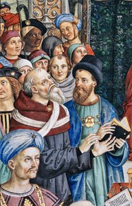 Biblioteka Piccolomini, ściana południowo-zachodnia: „Pius II przewodniczy Sejmowi Mantui, 1 czerwca autorstwa Bernardino di Betto Pinturicchio