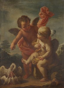 Amorki z gęsiami autorstwa Bernardo Arniconi