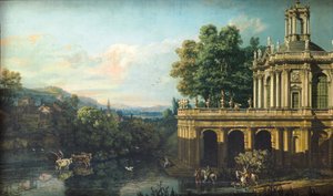 Architektoniczny kaprys z pałacem autorstwa Bernardo Bellotto