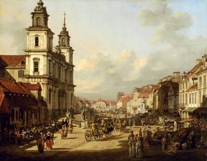 Kościół Świętego Krzyża w Warszawie. autorstwa Bernardo Bellotto