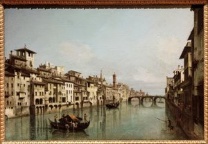 Arno we Florencji z Ponte Santa Trinità autorstwa Bernardo Bellotto