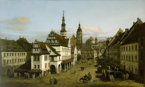Niemiecki: Städtebild (Rynek w Pirnie) Rynek w Pirnie autorstwa Bernardo Bellotto