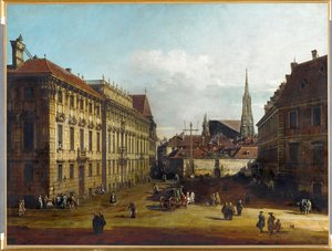 Lobkowitzplatz w Wiedniu, Austria (olej na płótnie) autorstwa Bernardo Bellotto