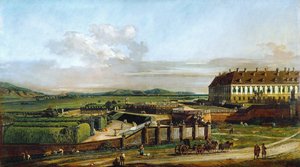 Zamek Schlosshof widziany od północy, w latach 1758-1761 autorstwa Bernardo Bellotto