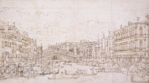 Canal Grande, Wenecja, z mostem Rialto od południa, autorstwa Bernardo Bellotto