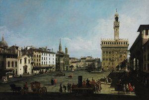 Piazza della Signoria we Florencji, 1742 r autorstwa Bernardo Bellotto