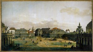 Zwingerhof w Dreźnie, Niemcy (olej na płótnie) autorstwa Bernardo Bellotto