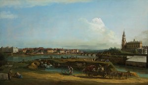 Widok Drezna z Hofkirche po prawej stronie, 1748 autorstwa Bernardo Bellotto