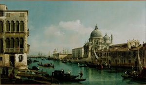 Widok na Wielki Kanał: Santa Maria della Salute i Dogana z Campo Santa Maria Zobenigo autorstwa Bernardo Bellotto