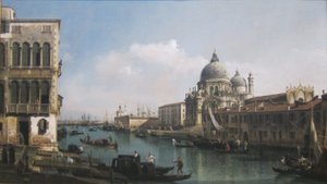Widok na Wielki Kanał: Santa Maria della Salute i Dogana z Campo Santa Maria Zobenigo autorstwa Bernardo Bellotto