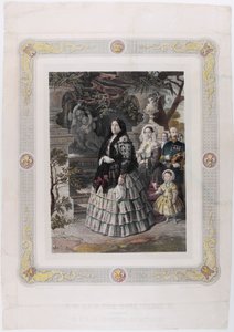 JEJ KRÓLEWSKA MOŚĆ KRÓLOWA ISABEL II. i jej dostojna córka JEJ NAJPOJŚNIEJSZA WYSOKOŚĆ KSIĘŻNICZKA AS autorstwa Bernardo Blanco y Pérez
