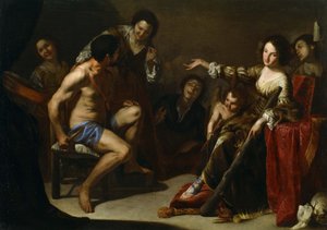 Herkules i Omfale autorstwa Bernardo Cavallino