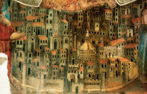 Widok Florencji, fragment z „La Madonna della Misericordia”, 1342