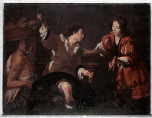 Józef interpretuje sny (olej na płótnie) autorstwa Bernardo Strozzi