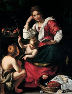 Madonna z Dzieciątkiem i Dzieciątkiem św. Jana autorstwa Bernardo Strozzi