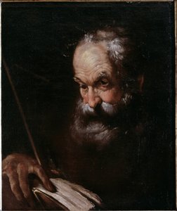 Portret starca z książką (olej na płótnie) autorstwa Bernardo Strozzi