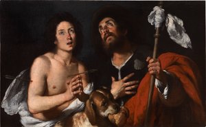 Święci Roch i Sebastian. autorstwa Bernardo Strozzi
